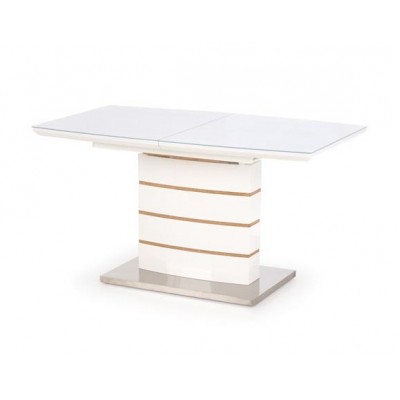 Стол обеденный HALMAR TORONTO белый/золотой дуб 140-180/80